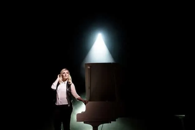 A spotlight shining down on an empty stage, suggesting the profound impact of a diss track that leaves the opponent metaphorically silent.