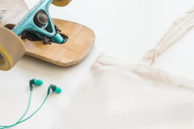 A detailed flat lay of sustainable streetwear items including a t-shirt, jeans, and sneakers, all made from eco-friendly materials, with a tag highlighting their ethical production.