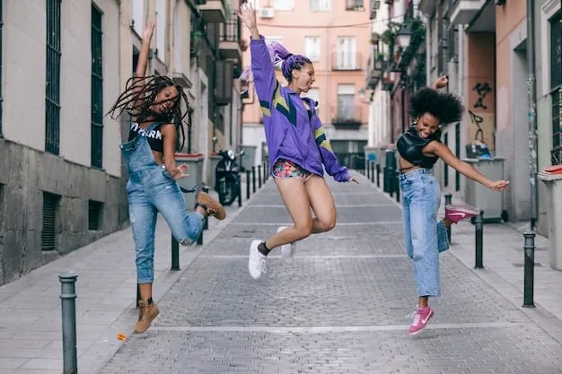 A vibrant street fashion scene in a bustling city, featuring diverse individuals confidently sporting contemporary streetwear brands, reflecting the current trends and global influence.