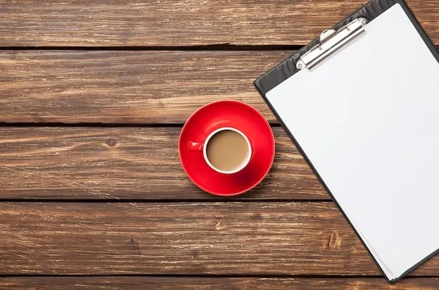 A detailed flat lay perspective of a grant application form with a pen, a cup of coffee, and some scattered music notes, signifying the meticulous work involved in the application process.