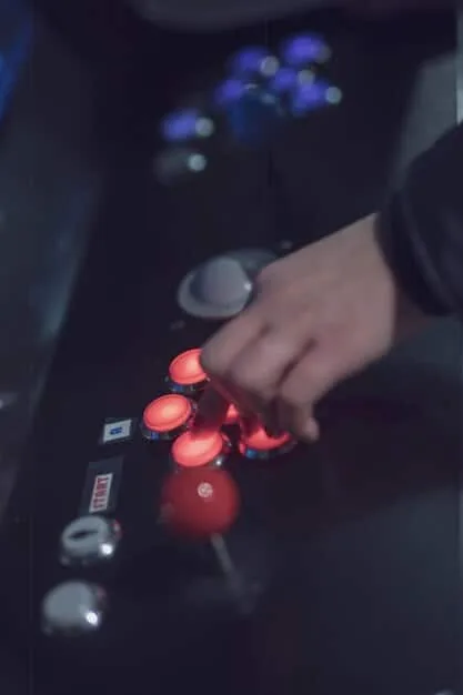 A close-up shot of a DJ's hands on a mixer, specifically highlighting the effects section with knobs and buttons, surrounded by a subtle light haze.