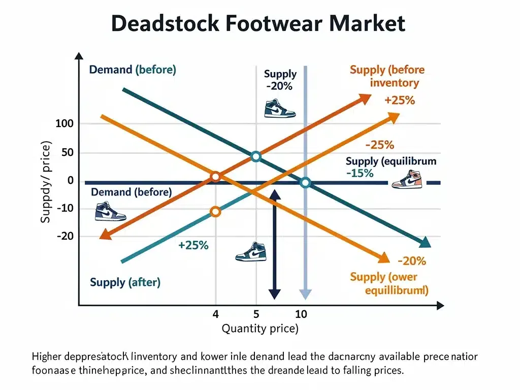 Supply and demand graphic for deadstock footwear