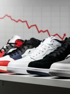 Deadstock sneakers with declining value graph