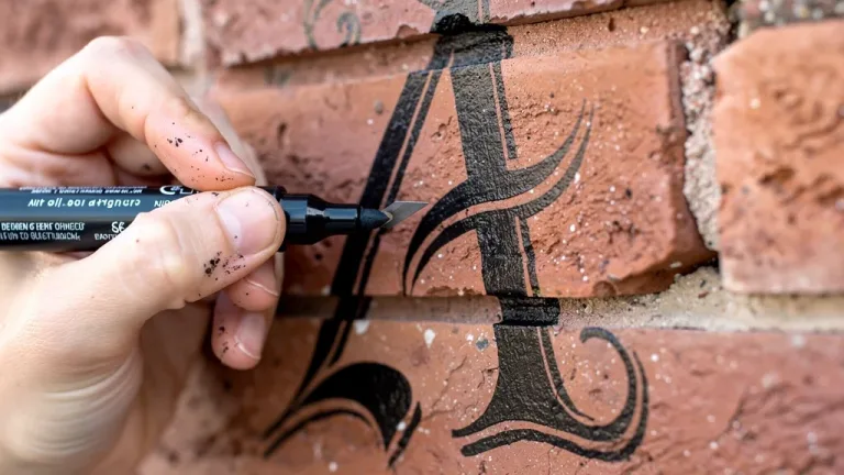 Artist creating a calligraphy cap letter with a chisel marker, demonstrating advanced stroke angles.
