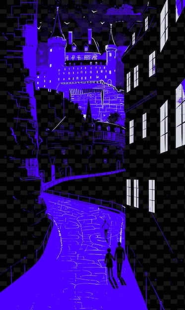 A detailed and stylized illustration of urban rooftops at dusk, with subtle light trails suggesting movement and unseen stories unfolding, reflecting the complexity of implied narratives in hip hop.