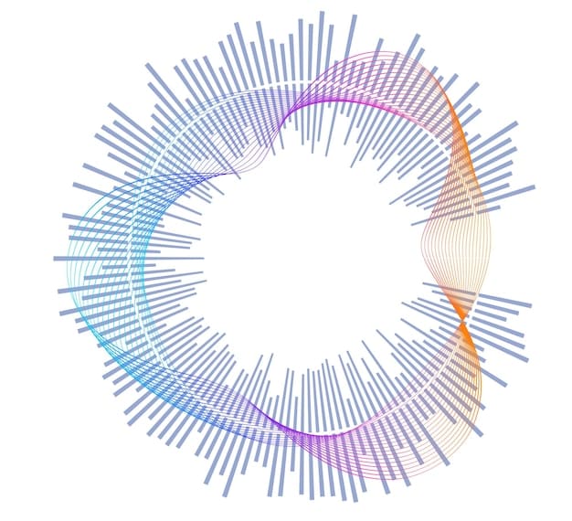 A dynamic abstract illustration, with sound waves and lines intertwining and radiating from a central point, symbolizing the complex interplay of phonetics, rhythm, and meaning in music. Suggests movement and vibrant energy.
