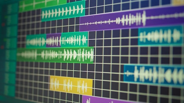 A digital display showing various metadata fields being filled out for a music track in a music production software. The fields include title, artist, album, genre, year, and composer.
