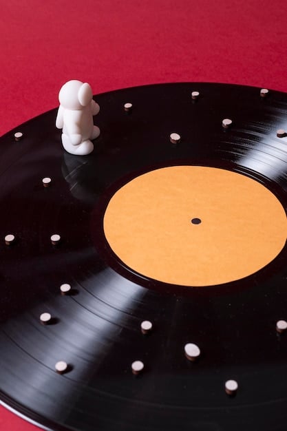 A close-up of a vinyl record spinning on a turntable, symbolizing the importance of understanding copyright law in the music industry.