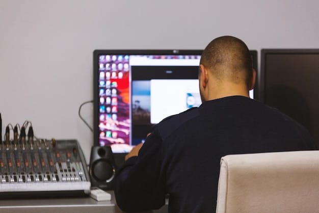 A musician experimenting with various audio effects plugins on a computer screen, illustrating the process of creatively manipulating and transforming samples in a digital audio workstation.