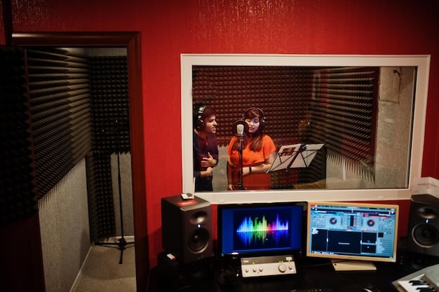 A split-screen showcasing an underground rap collective: on one side, they're creating tracks in a home studio; on the other, they're live-streaming a performance on social media to their fans.
