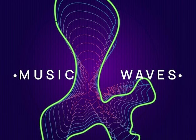 A stylized graphic representation of audio waves merging with a network of social media icons, symbolizing the intersection of sound and digital community for independent artists.