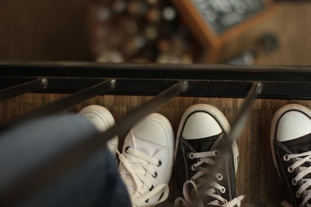 A close-up shot of a pair of rare sneakers being unboxed, with the owner's hands carefully handling the shoes. The background suggests a collector's setup.