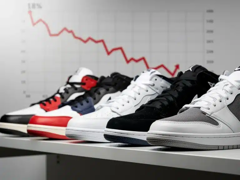 Deadstock sneakers with declining value graph