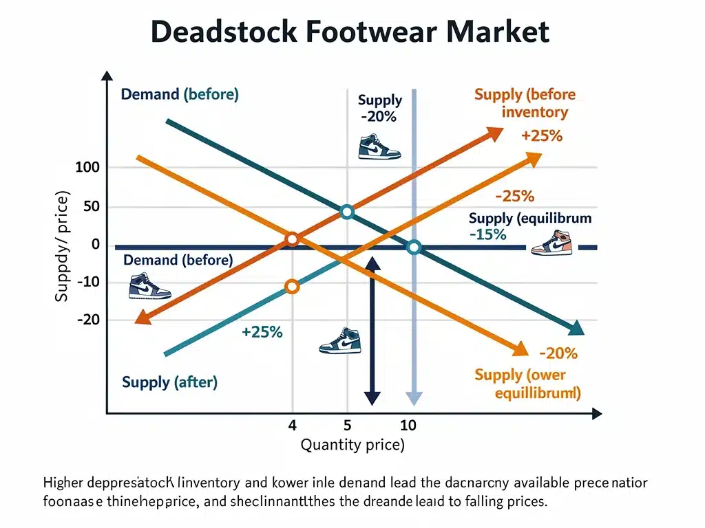 Supply and demand graphic for deadstock footwear